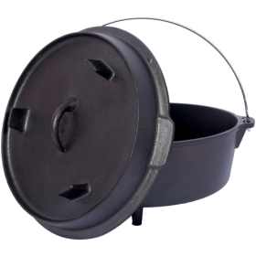 Outdoor Camping Deep Pot For Camping Fireplace Cooking Barbecue Baking Campfire (Option: Black)